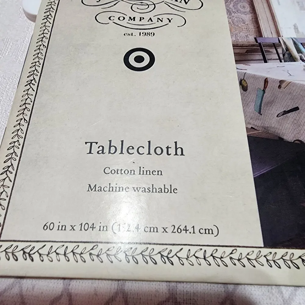 John Derian company tablecloth 60''in x 104'' made 100% cotton